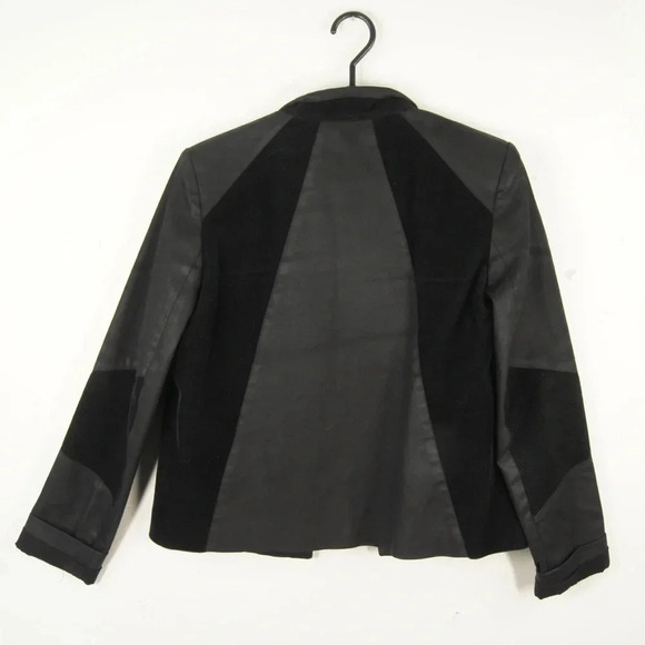 Helmut Lang Black Waxed Velvet Trim Moto Jacket - Picture 2 of 5